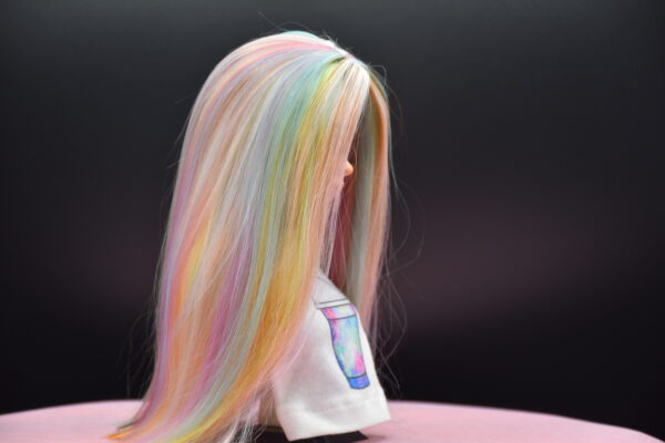 "Rainbow Cookie" - Colorful highlighted alpaca wig - Image 6