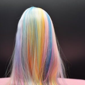 “Rainbow Cookie” – Colorful highlighted alpaca wig