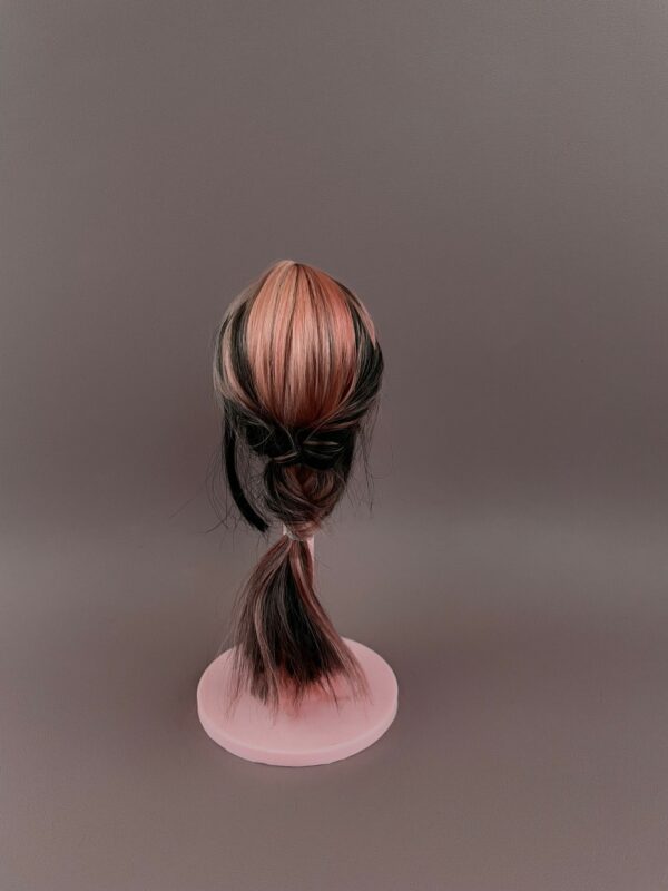 "Black Salmon" - salmon-pink black Alpaca Wig - Image 9